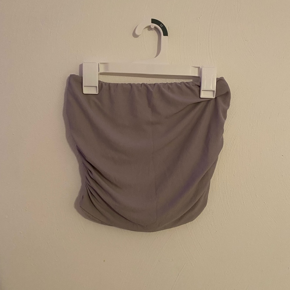 Gray Ruched Tube Top